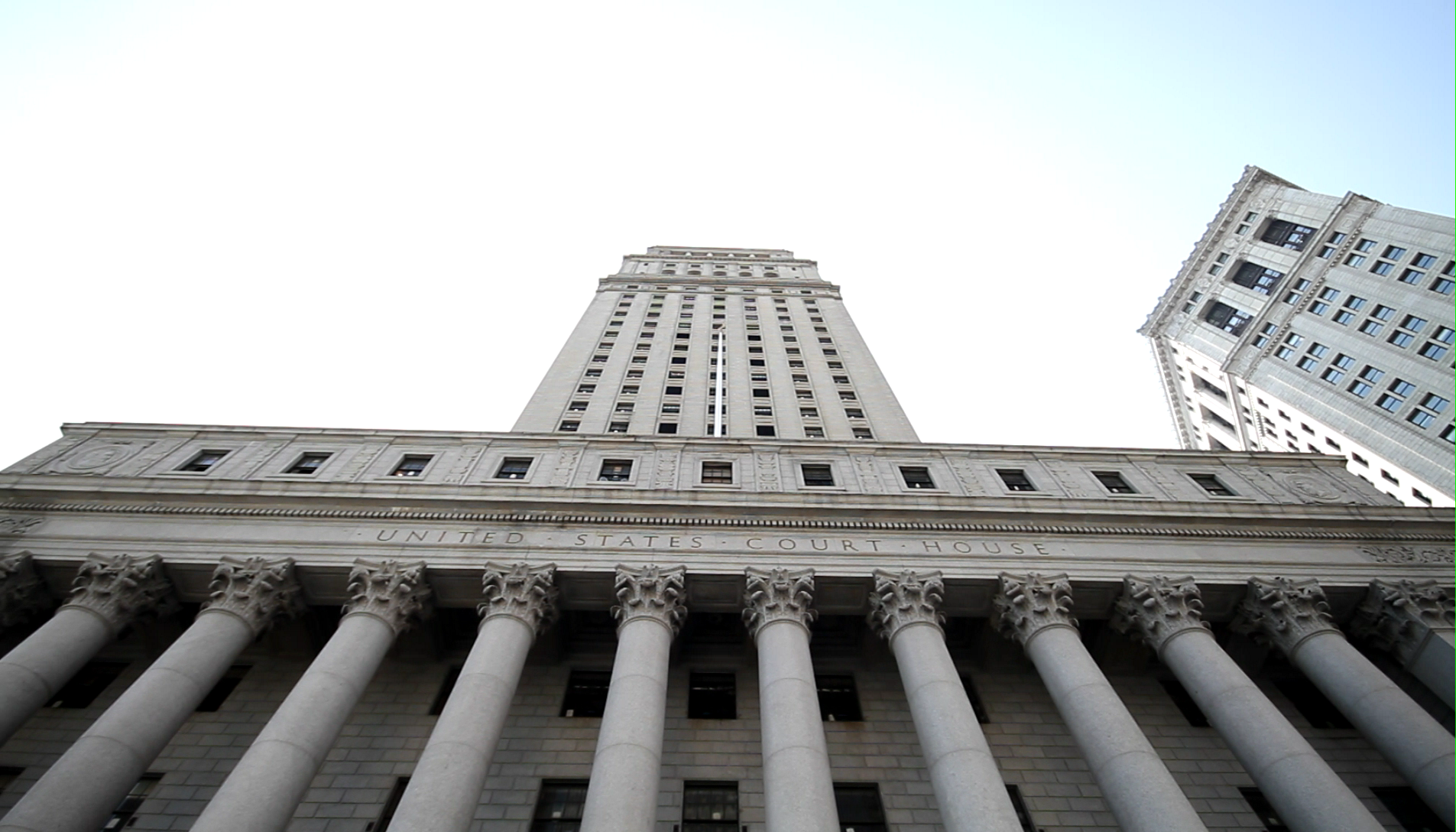 The United States Court House in New York, photographed from below